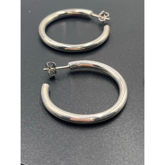 Dyadema Signed Bronze Italy Classic Hoop Earrings - Picture 6 of 9